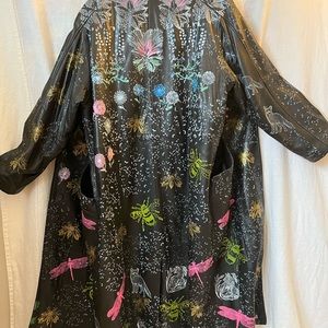 hand painted leather coat